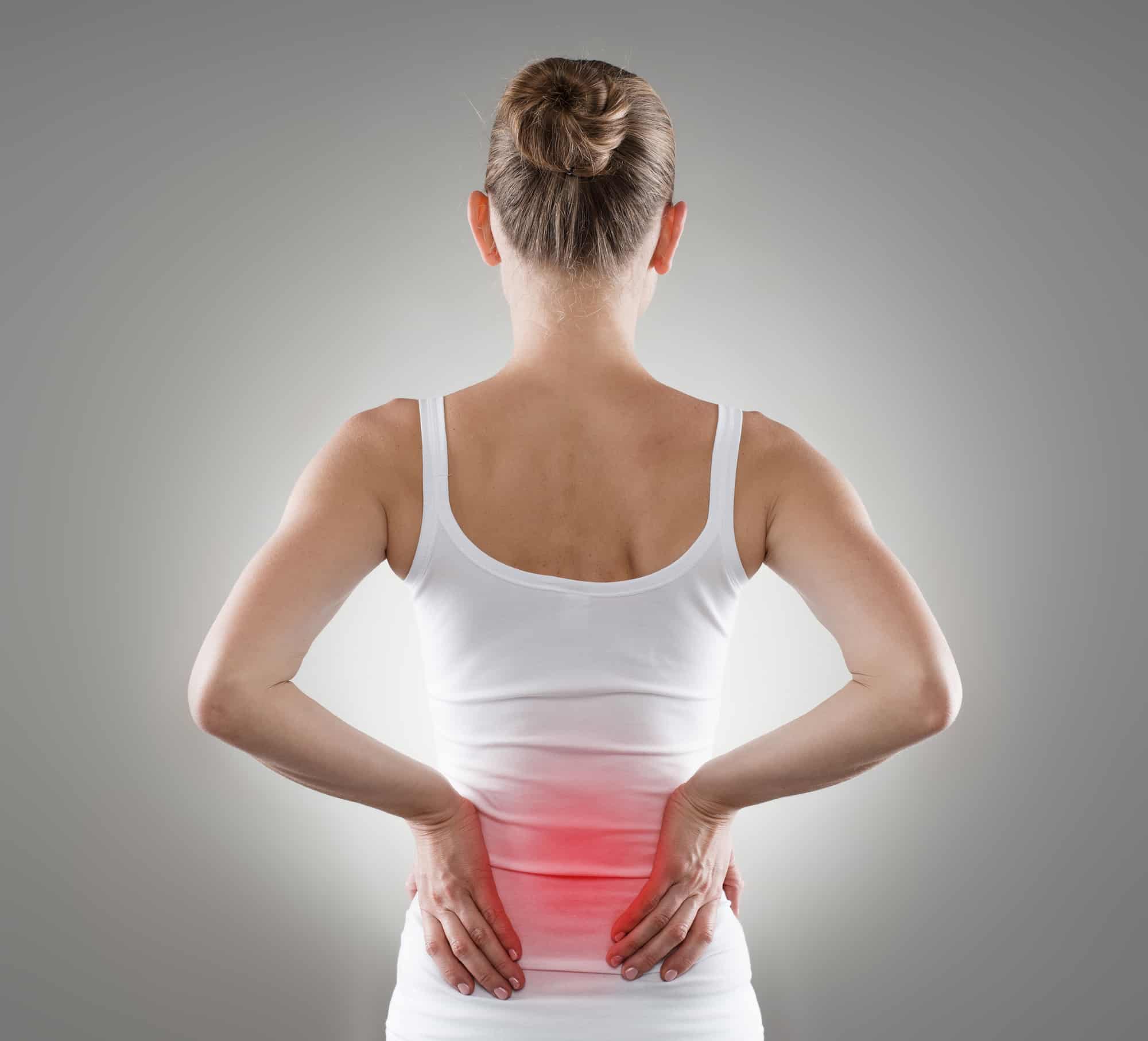 A woman with lower back pain