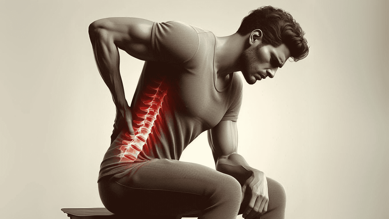 a man suffering from back pain